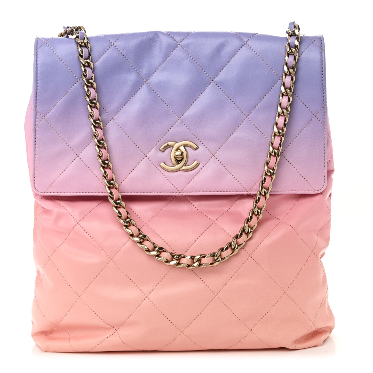 Shaded Calfskin CC Hobo Light Purple Pink Coral