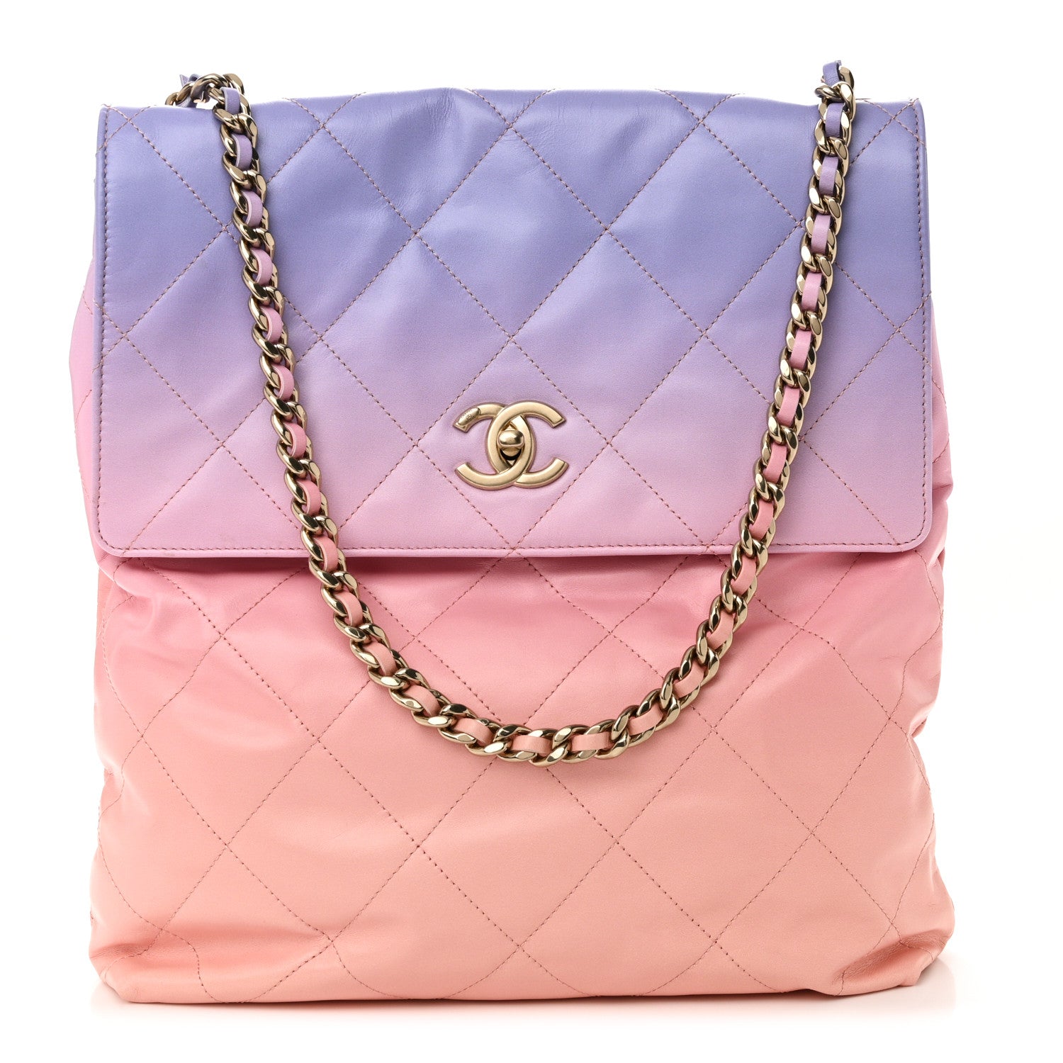 Chanel Shaded Calfskin CC Hobo Light Purple Pink Coral 1 of 10