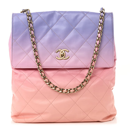 Chanel Shaded Calfskin CC Hobo Light Purple Pink Coral 1 of 10