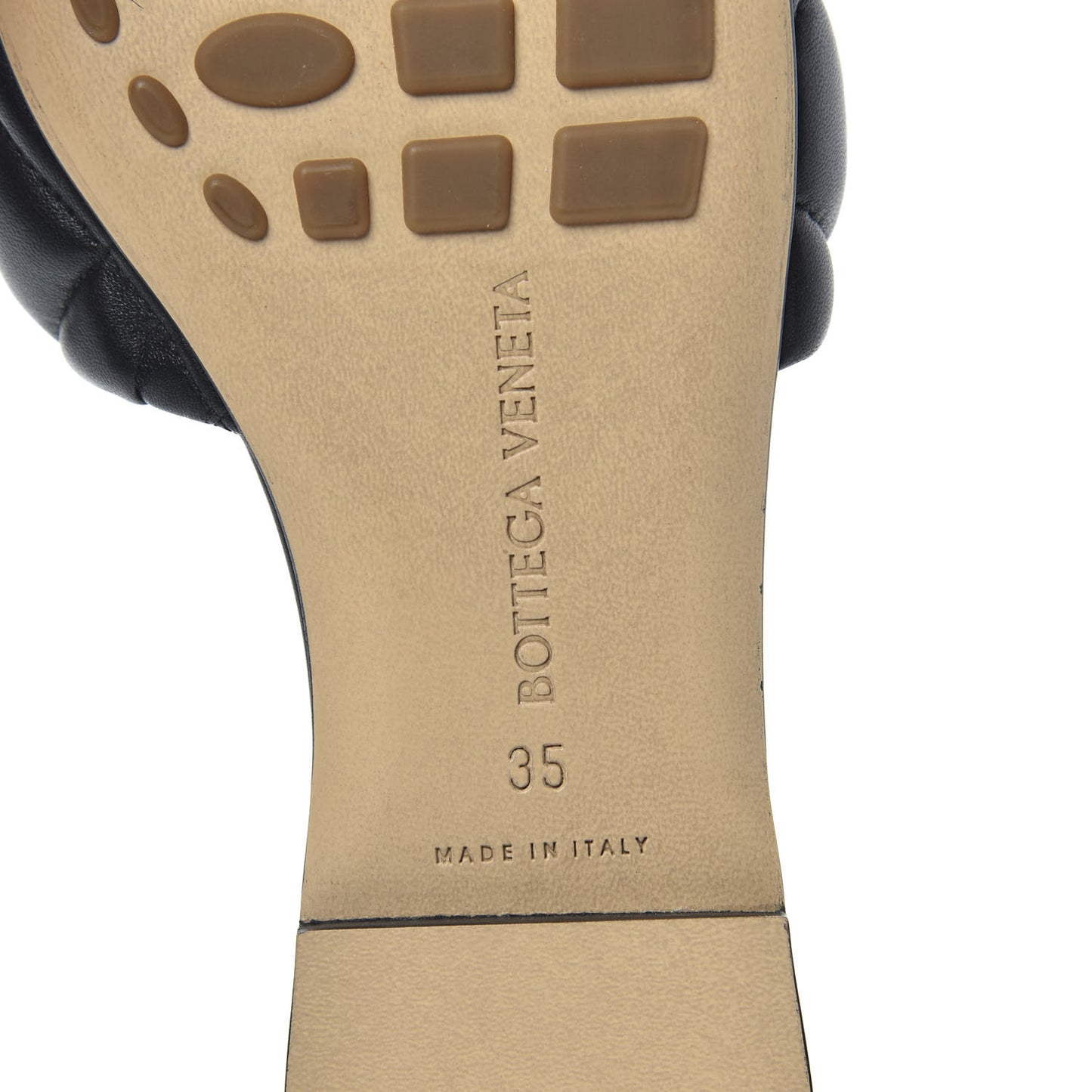Nappa Matelasse Padded Flat Sandals 35 Black