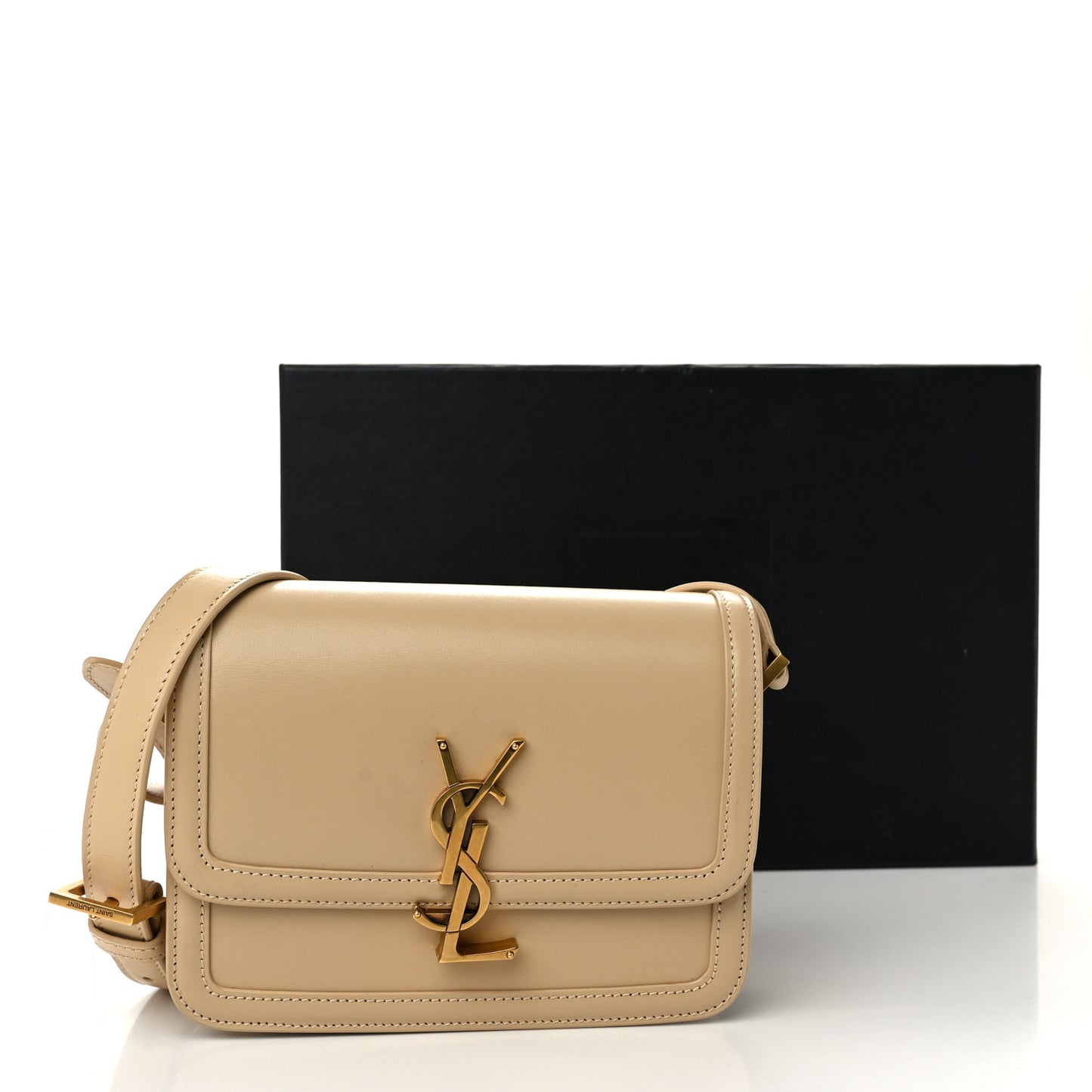 Smooth Calfskin Small Solferino Satchel Ivory Natural