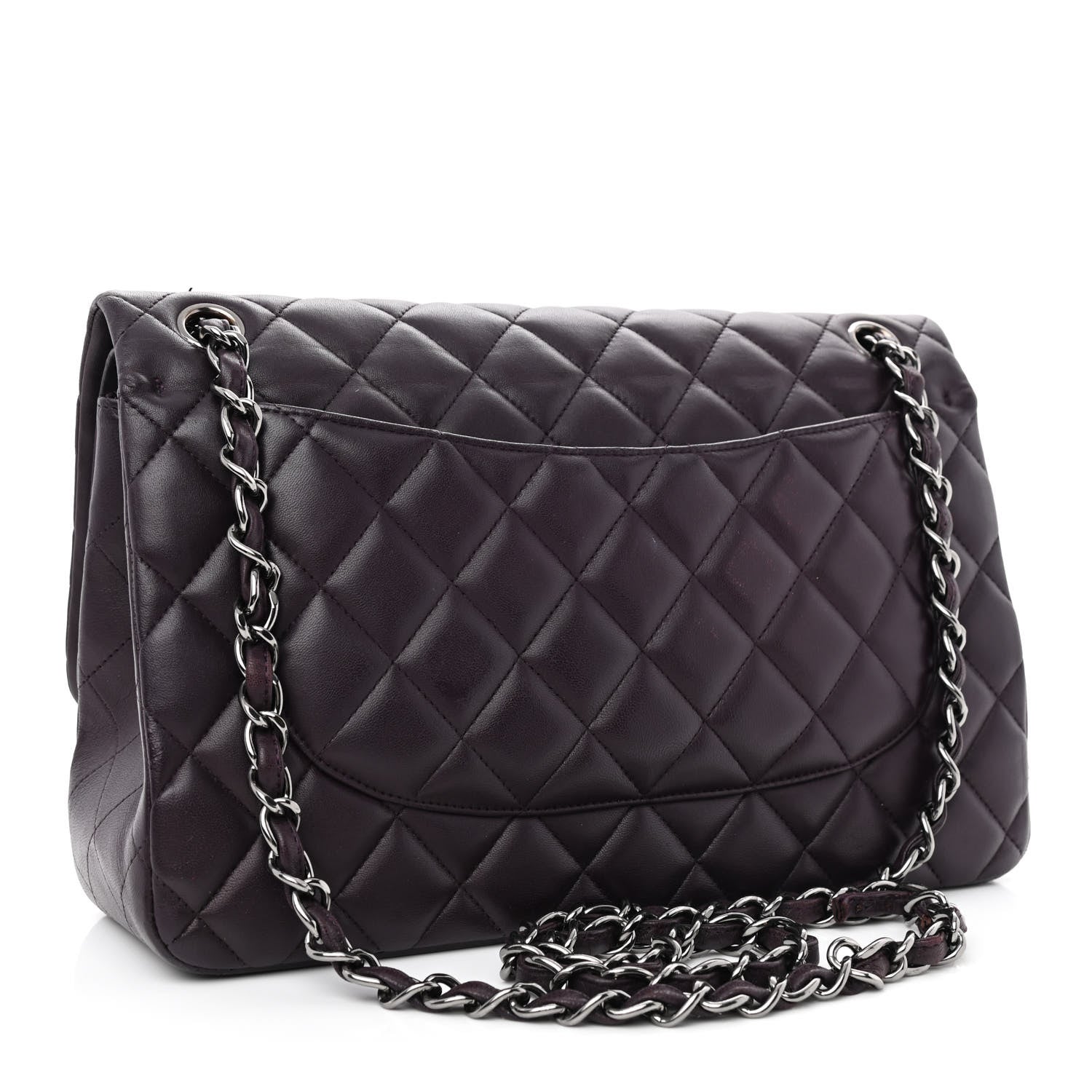 Chanel Lambskin Quilted Jumbo Double Flap Purple 3 of 16