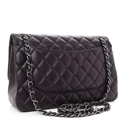 Chanel Lambskin Quilted Jumbo Double Flap Purple 3 of 16