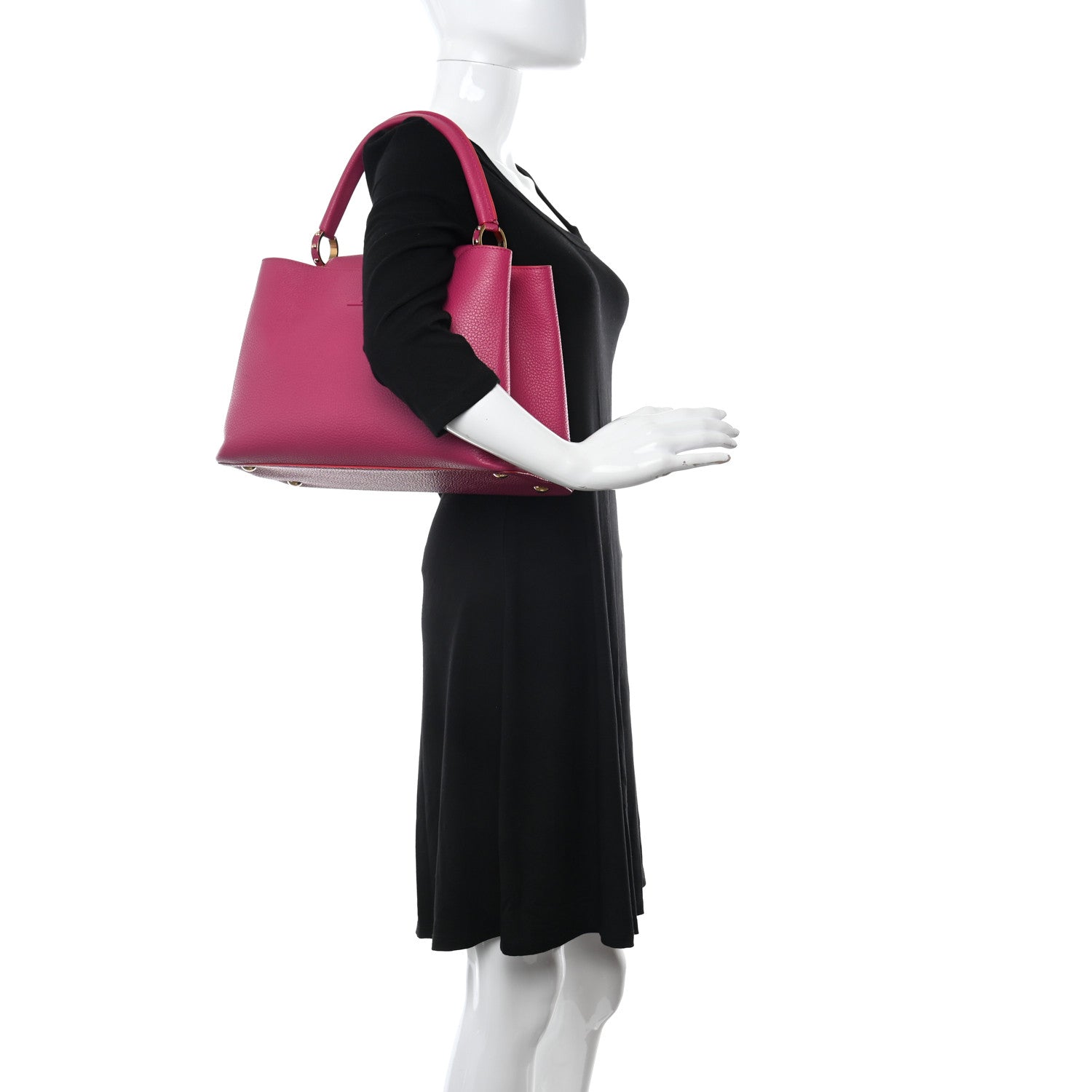 Louis Vuitton Taurillon Capucines MM Hibiscus Flamingo 2 of 10