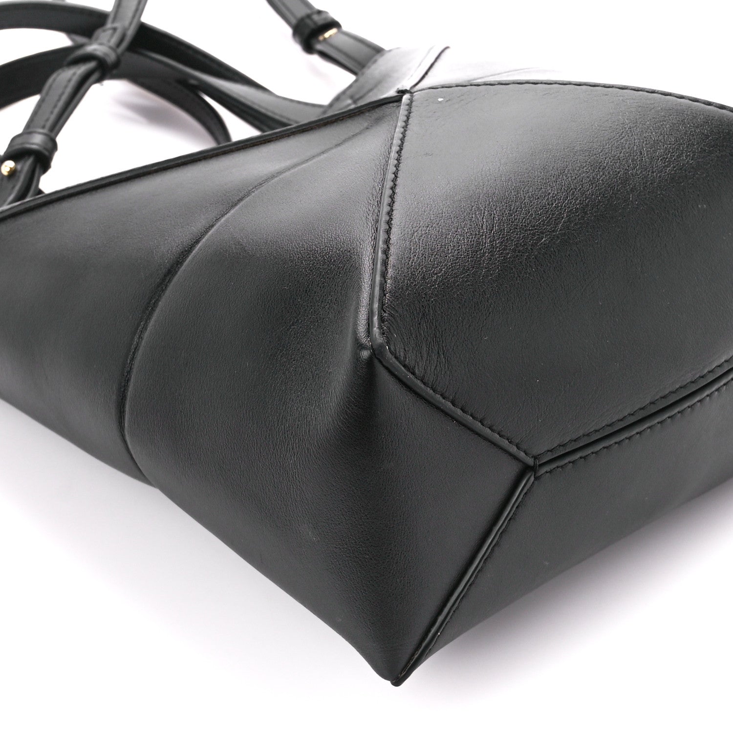 Loewe Shiny Calfskin Mini Puzzle Fold Tote Black 9 of 13