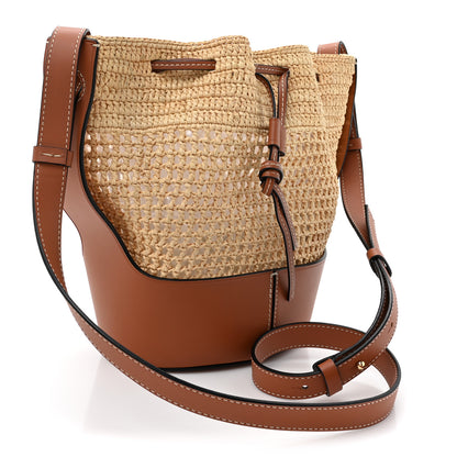 Loewe Raffia Calfskin Balloon Bucket Bag Natural Tan 3 of 10