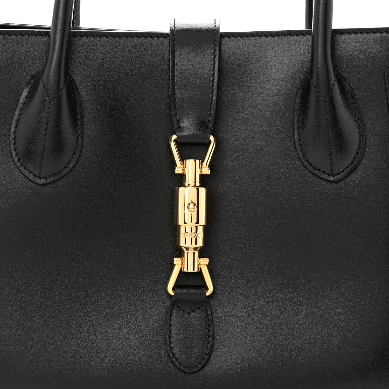 Gucci Boarded Plutone Calfskin Medium Jackie 1961 Tote Black 8 of 11