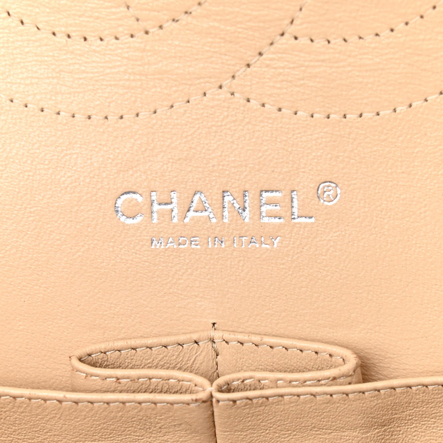 Caviar Quilted Jumbo Double Flap Beige Clair