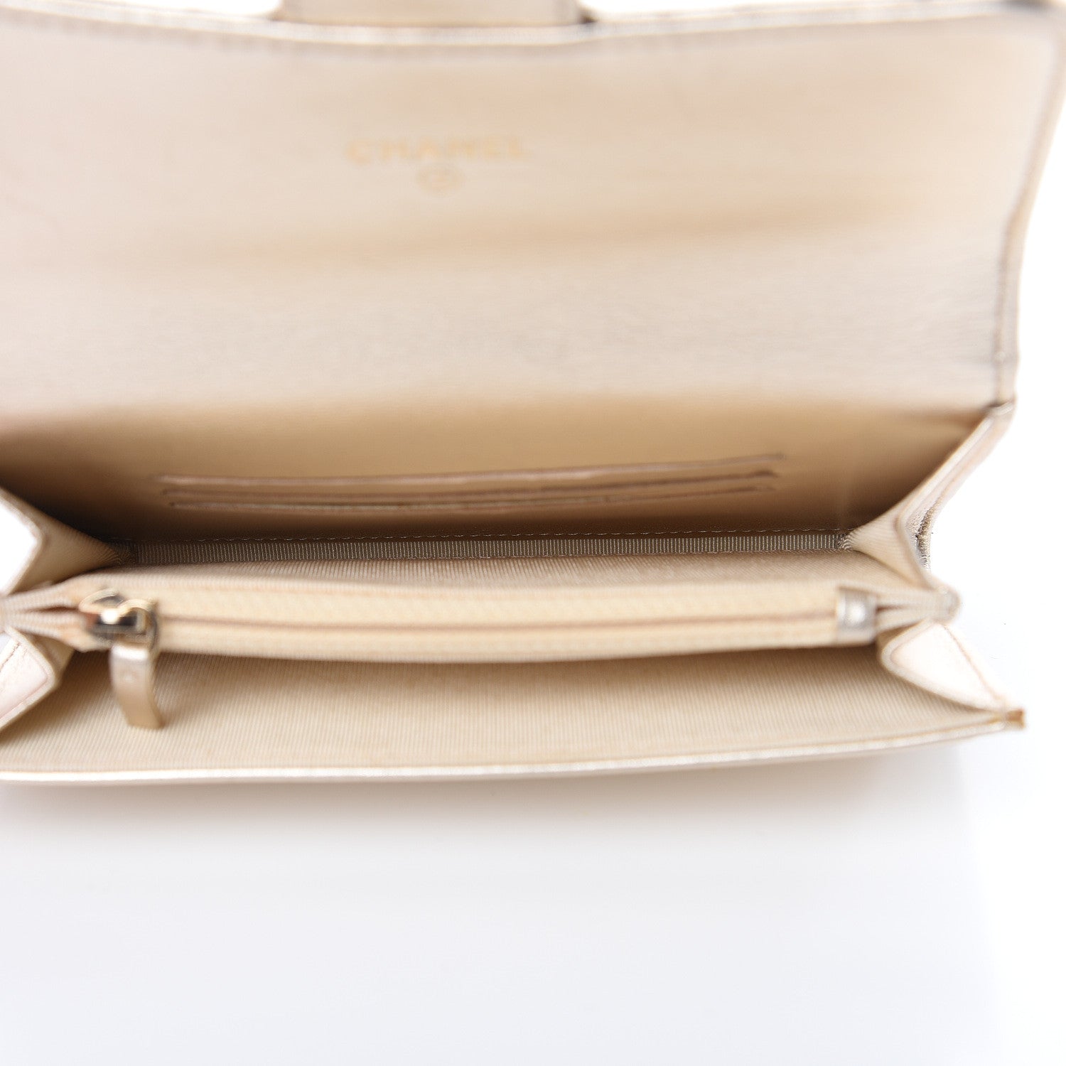 Chanel Metallic Lambskin Quilted Small Flap Wallet Pale Gold 5 of 11