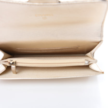 Chanel Metallic Lambskin Quilted Small Flap Wallet Pale Gold 5 of 11