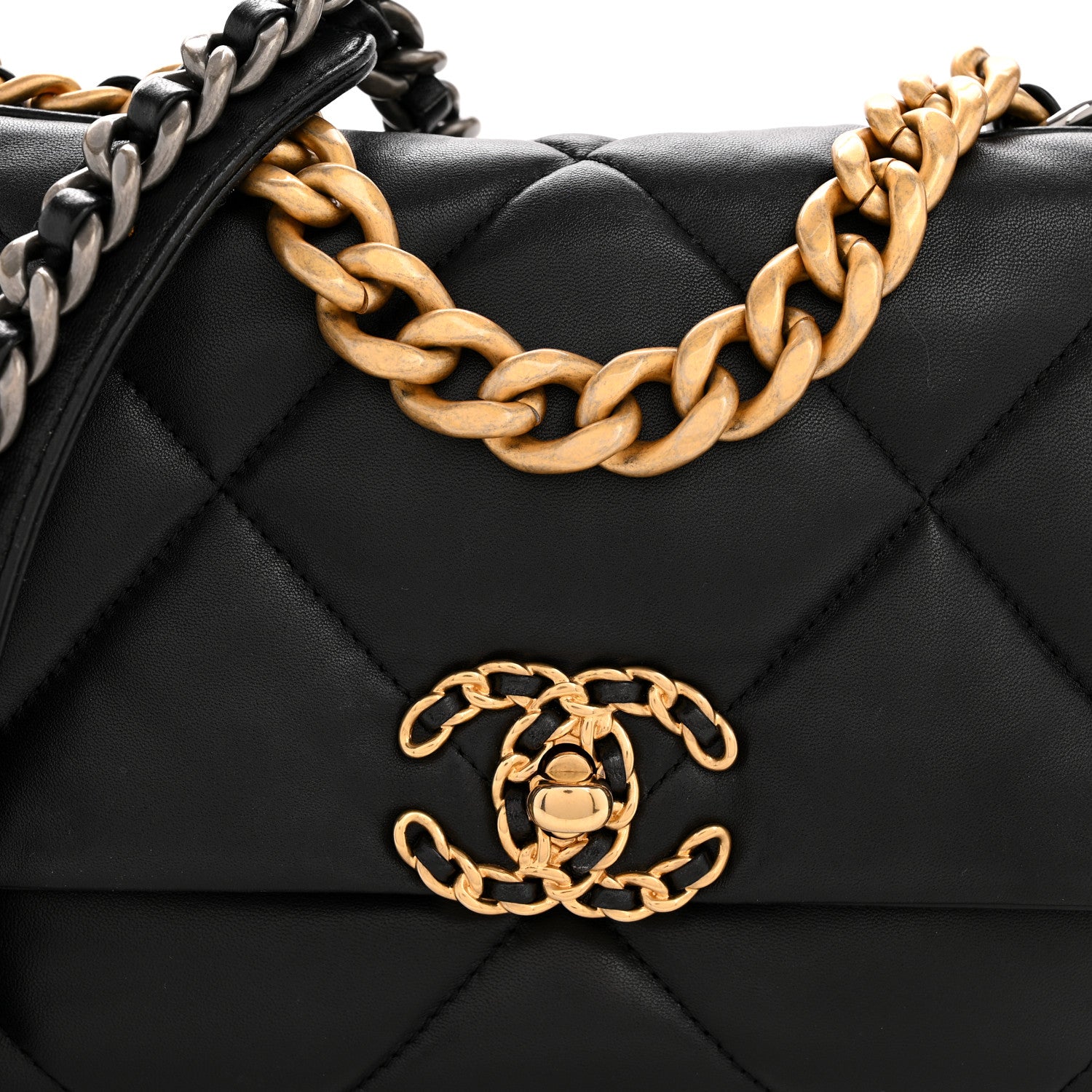 Chanel Lambskin Quilted Medium Chanel 19 Flap Black 1808109