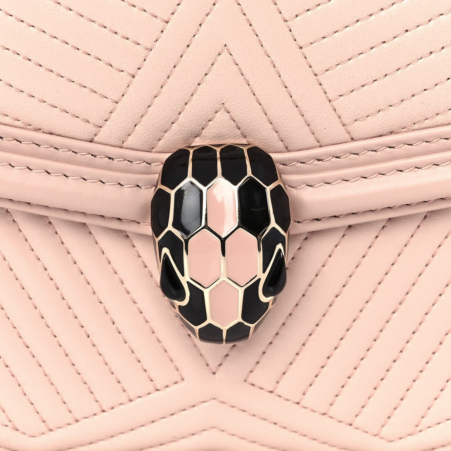 Nappa Quilted Calfskin Serpenti Forever Diamond Blast Shoulder Bag Crystal Rose