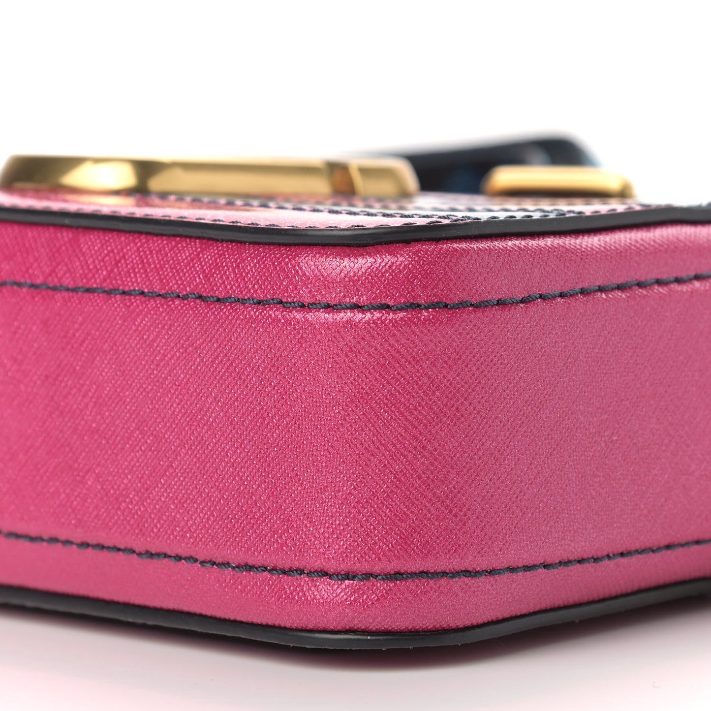 Calfskin Glitter Small Snapshot Camera Bag Pink Multicolor