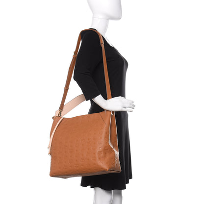 MCM Calfskin Ottomar Monogram Large Klara Hobo Cognac 2 of 15