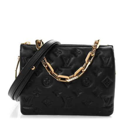 Louis Vuitton Lambskin Embossed Monogram Coussin BB Black 1 of 8
