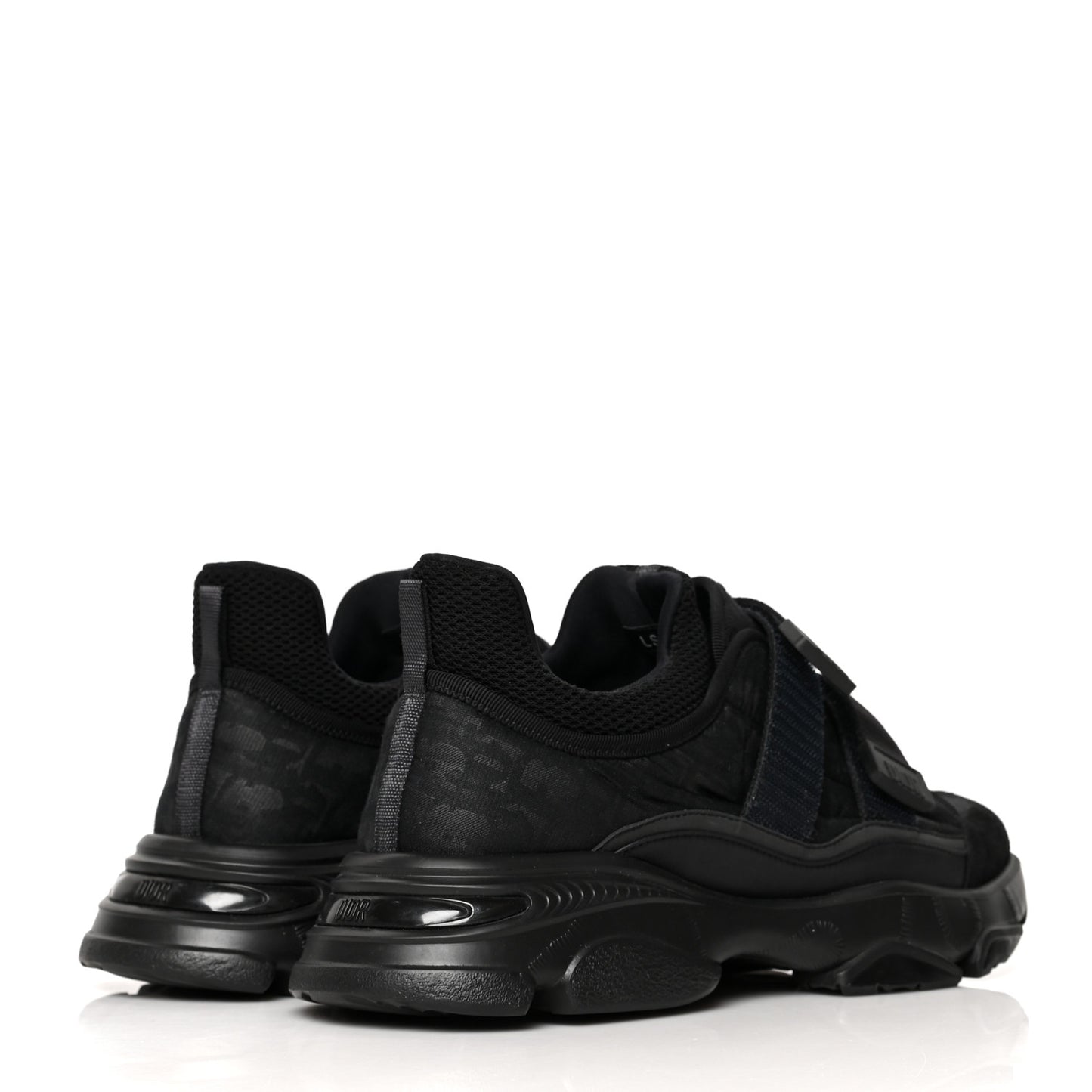 Shiny Oblique Technical Fabric Nylon Womens D-Wander Sneakers 40 Black
