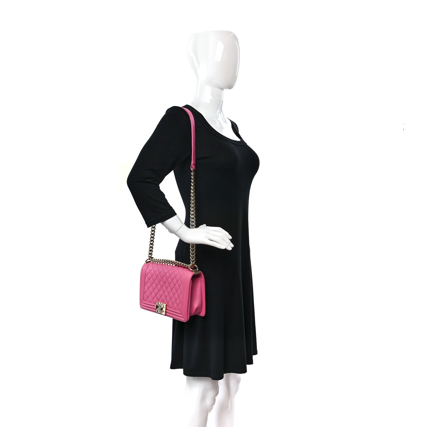 Chanel Calfskin Quilted Medium Boy Flap Pink 2 of 11
