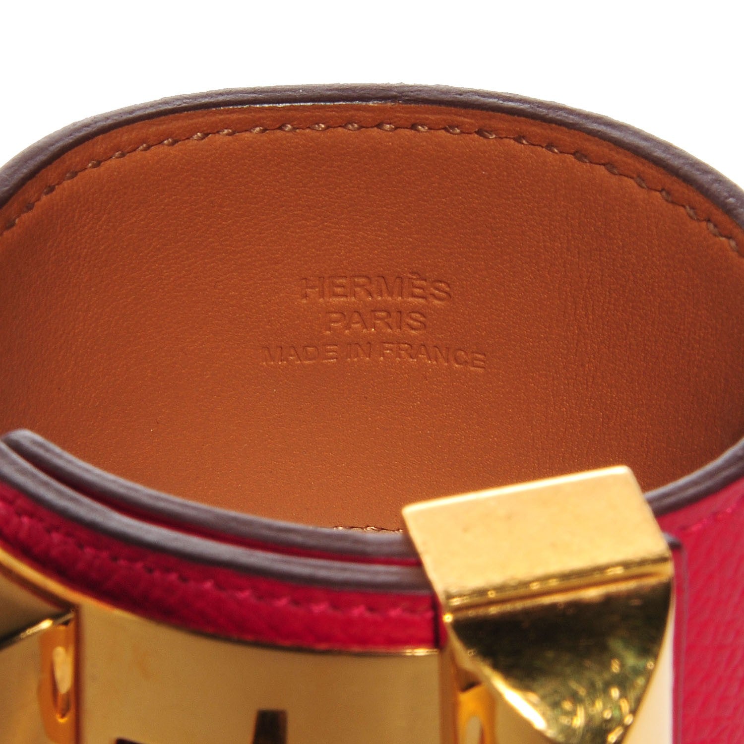 Hermes Epsom Collier de Chien CDC Bracelet Small Rouge Casaque 4 of 6