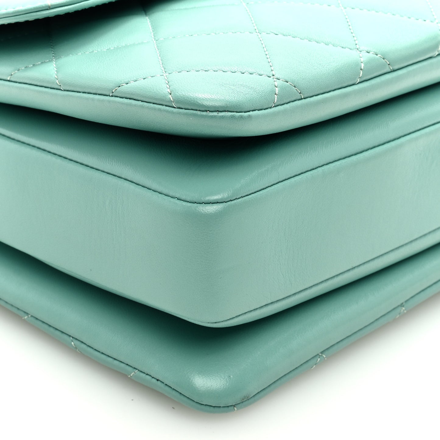 Lambskin Quilted Medium Trendy CC Flap Dual Handle Bag Light Green