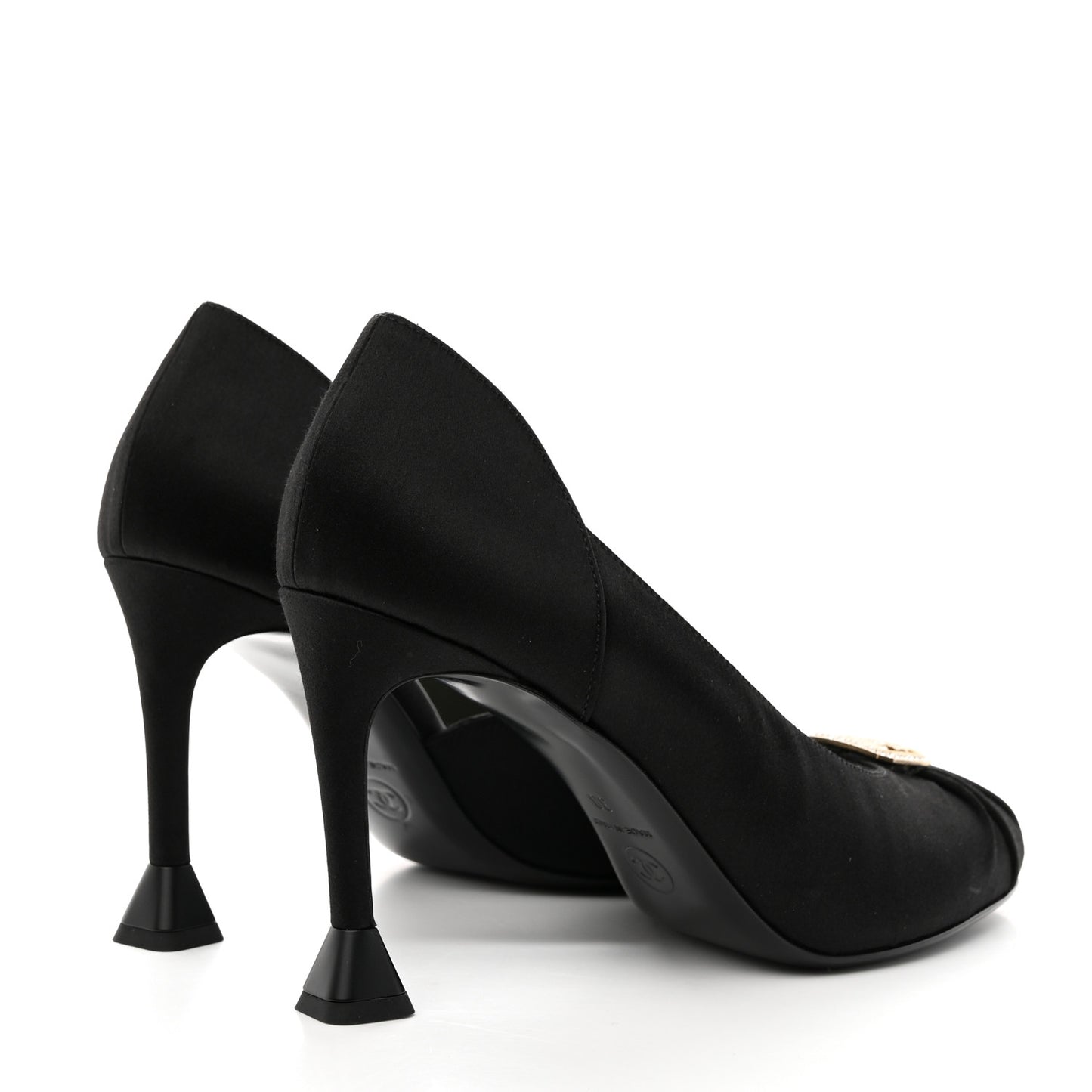 Satin Strass CC Pumps 38 Black