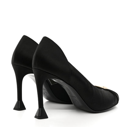 Chanel Satin Strass CC Pumps 38 Black 4 of 11