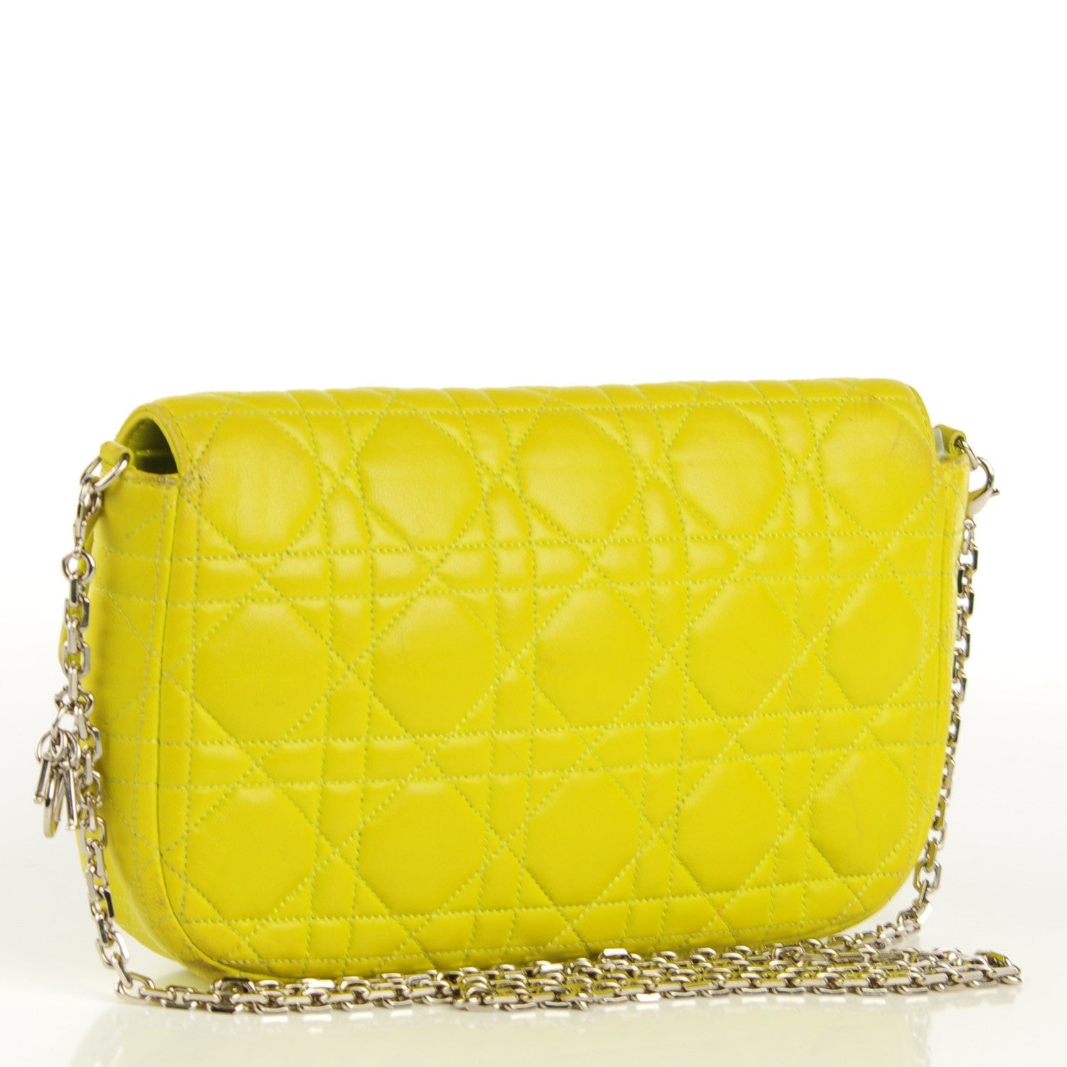 Christian Dior Lambskin Cannage Miss Dior Promenade Pouch Vert Acide 3 of 7