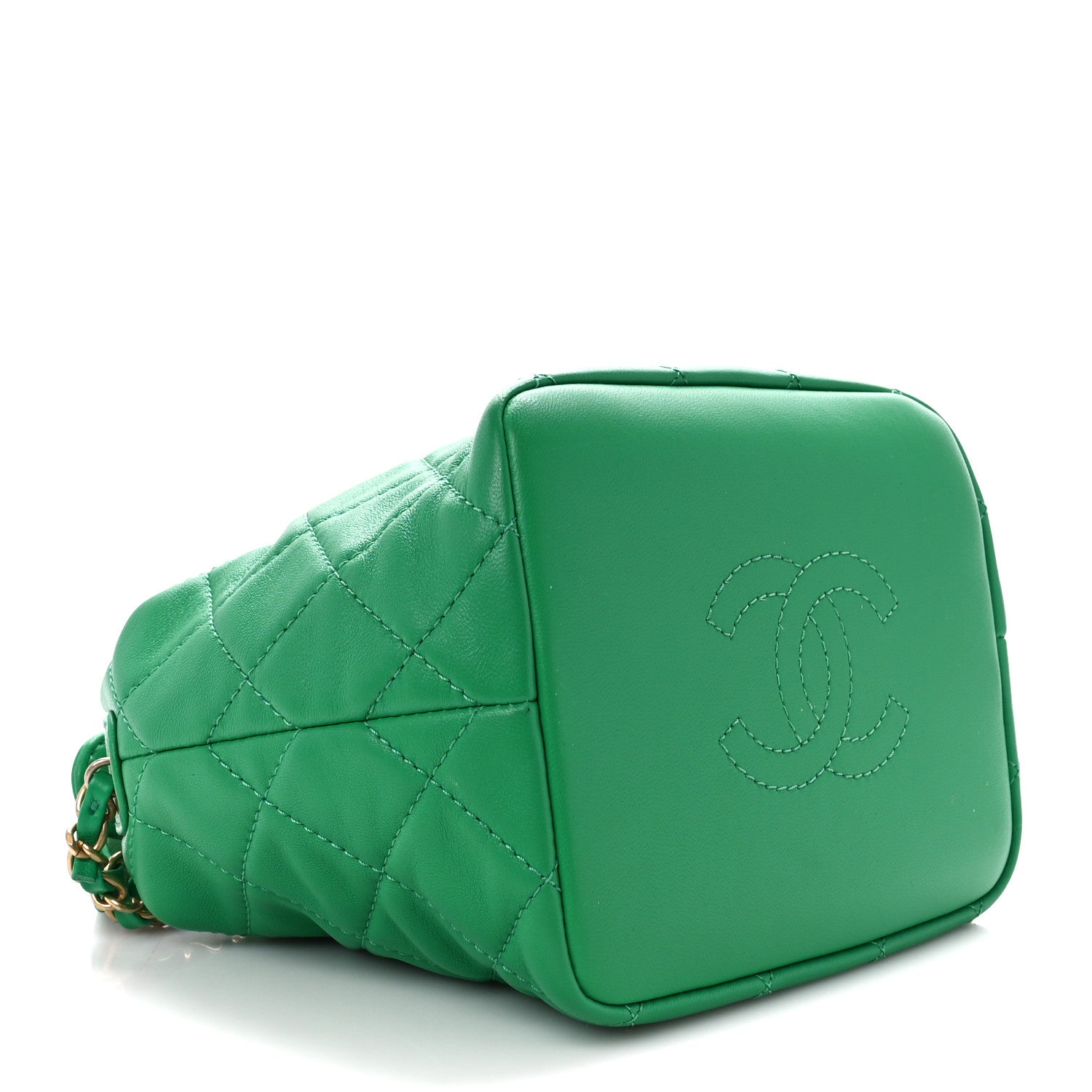Chanel Lambskin Quilted Small Perfect Meeting Hobo Green 4 of 10