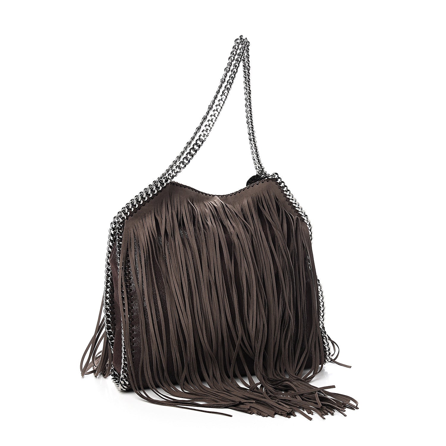 Stella McCartney Eco Suede Fringe Small Falabella Tote Brown 2 of 8