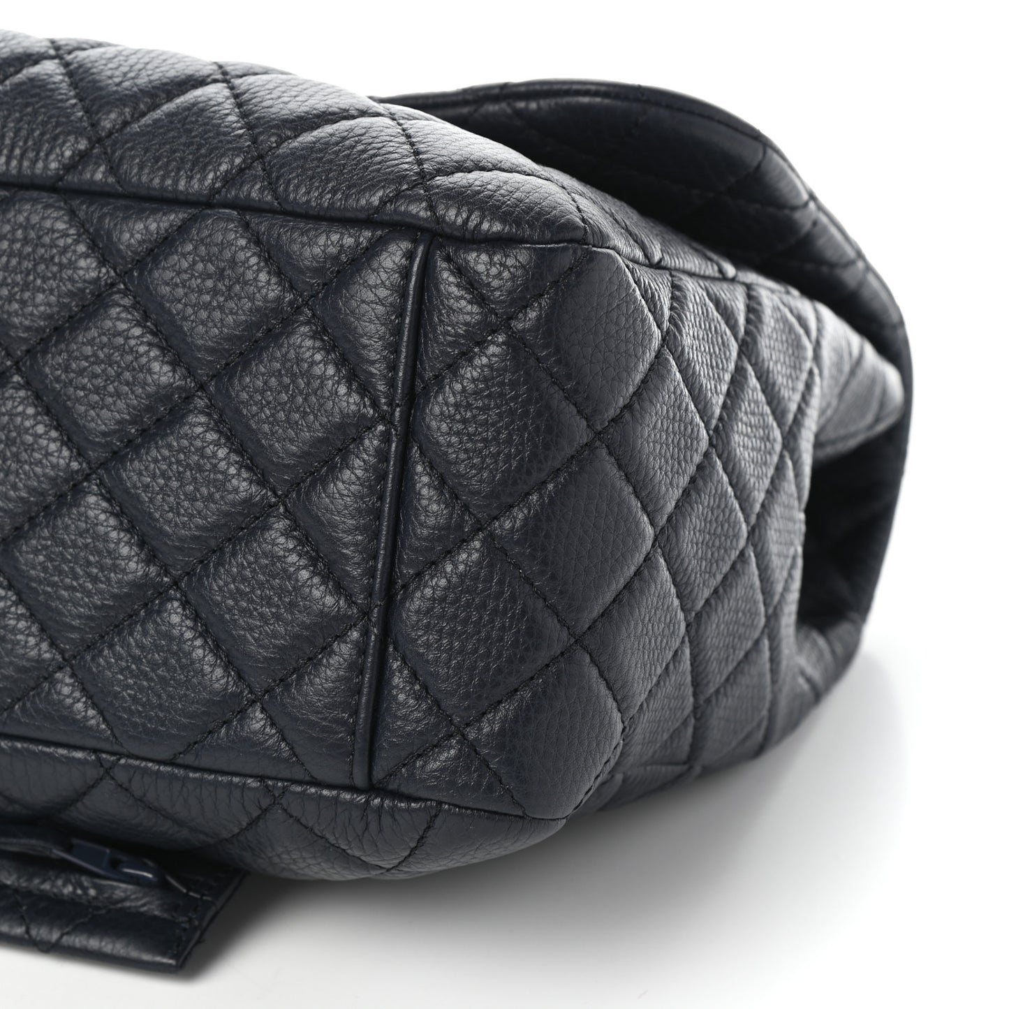 Calfskin Quilted Small XXL Travel Flap Bag Navy