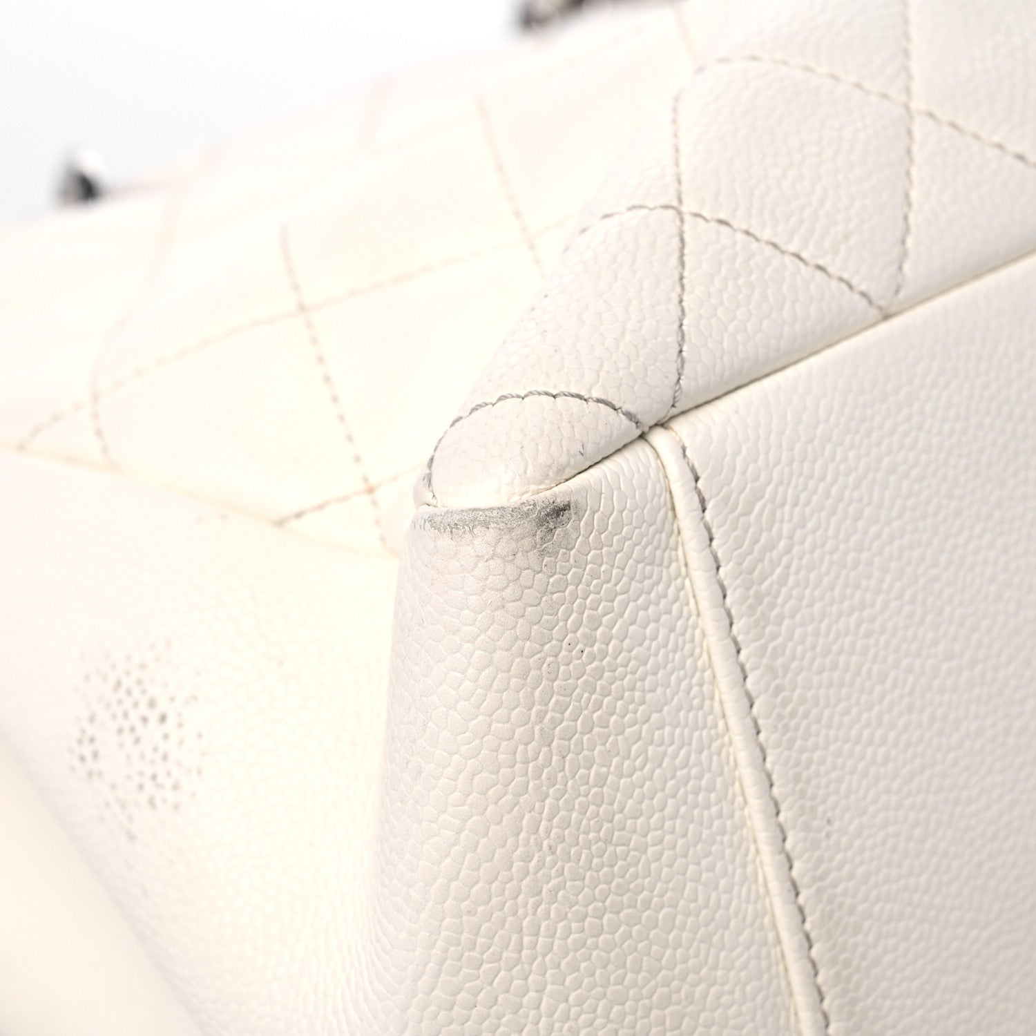 Chanel Caviar Quilted Grand Shopping Tote GST White 8 of 27