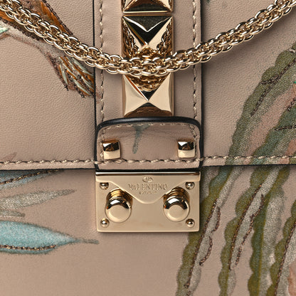 Valentino Garavani Vitello Embroidered Medium Glam Lock Rockstud Flap Beige 10 of 11