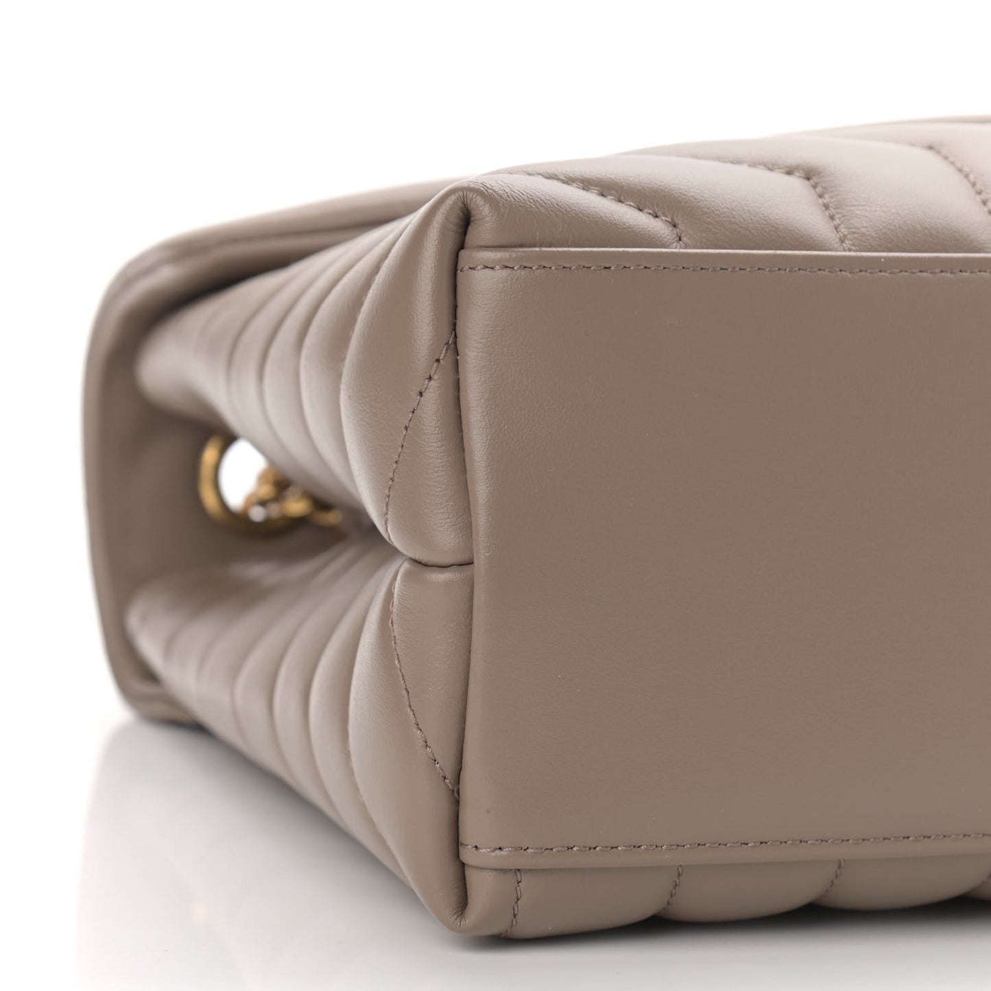 Calfskin Y Quilted Monogram Medium Loulou Chain Satchel Dark Beige