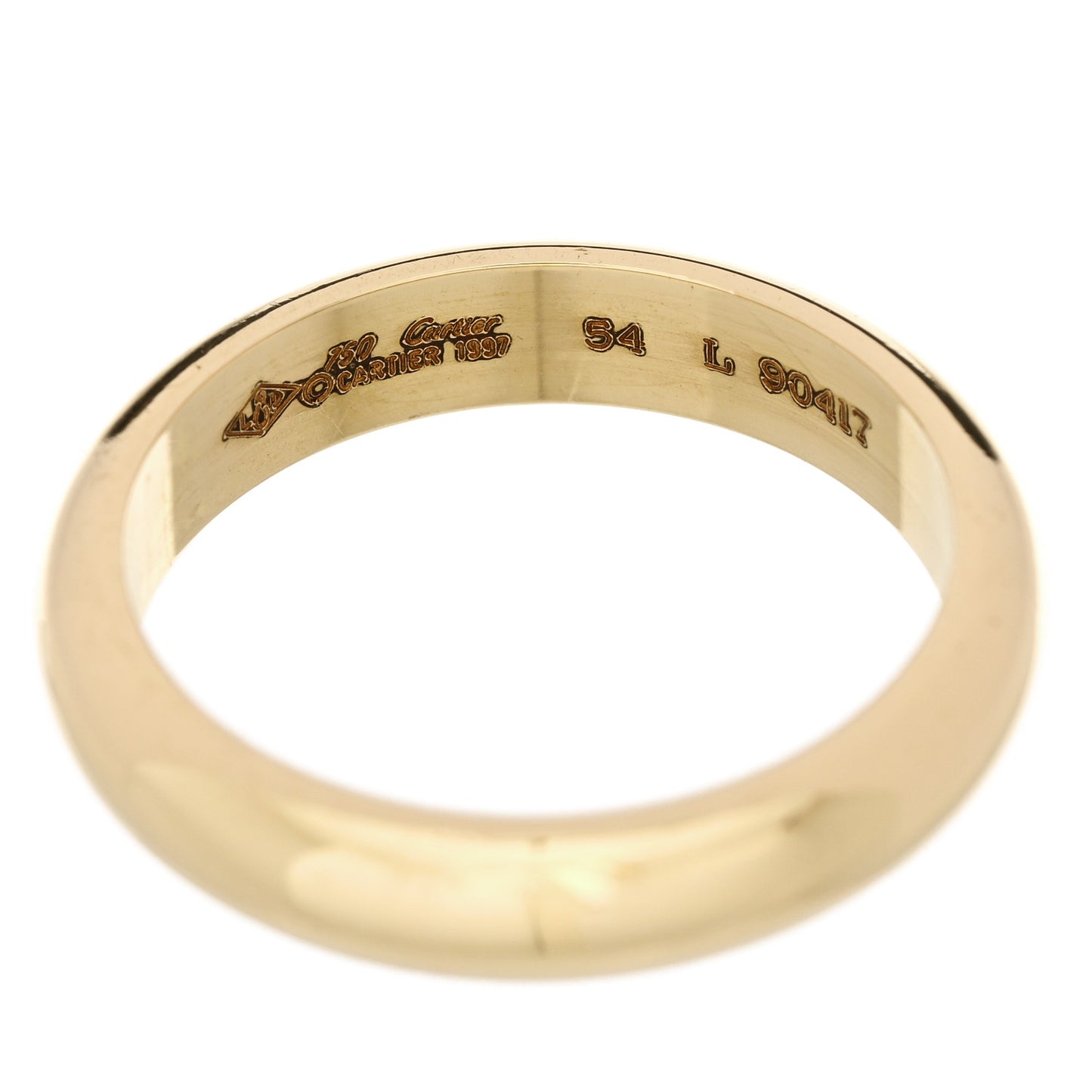 18K Yellow Gold 4mm 1895 Wedding Band Ring 54 6.75
