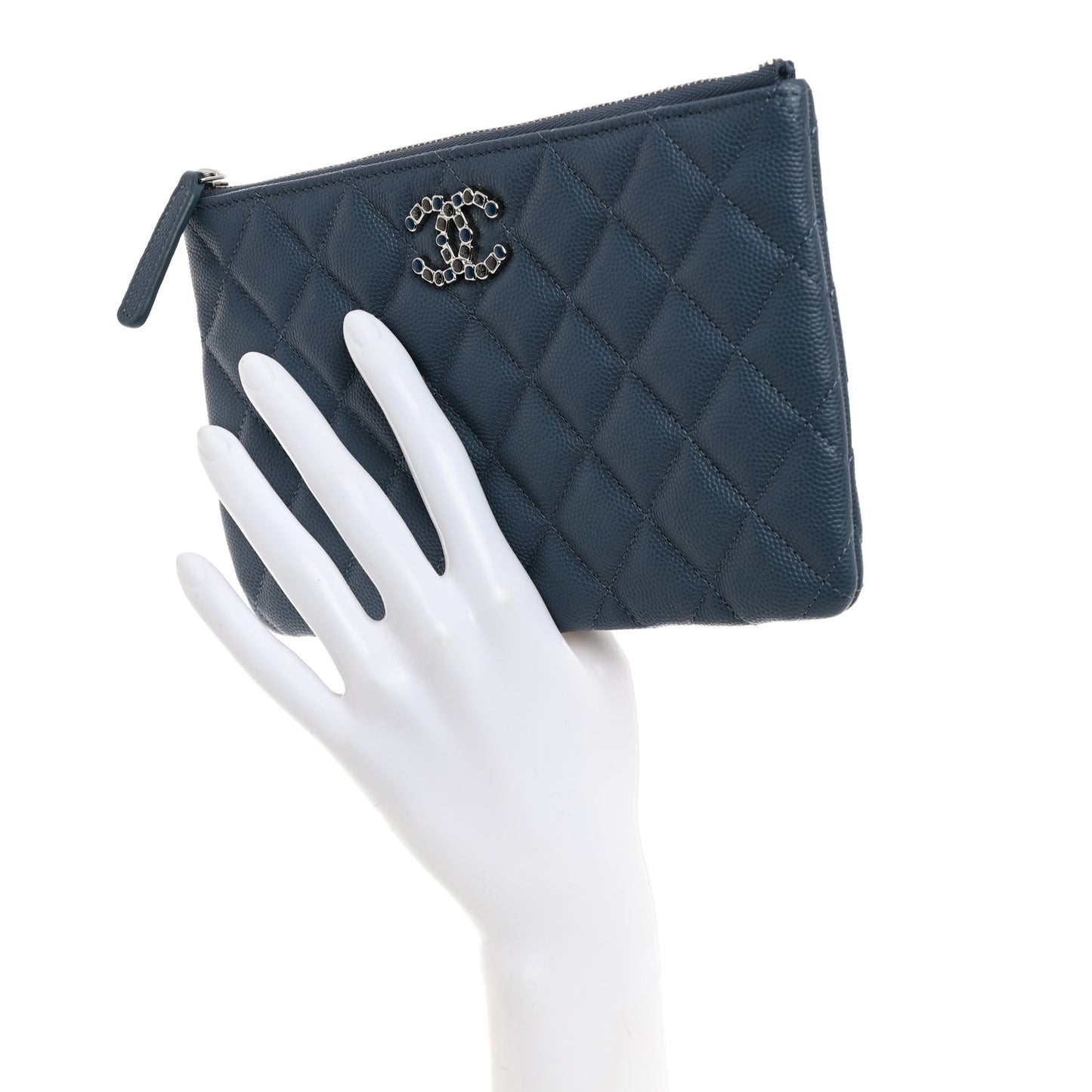 Caviar Quilted Coco Candy Small Cosmetic Case Blue