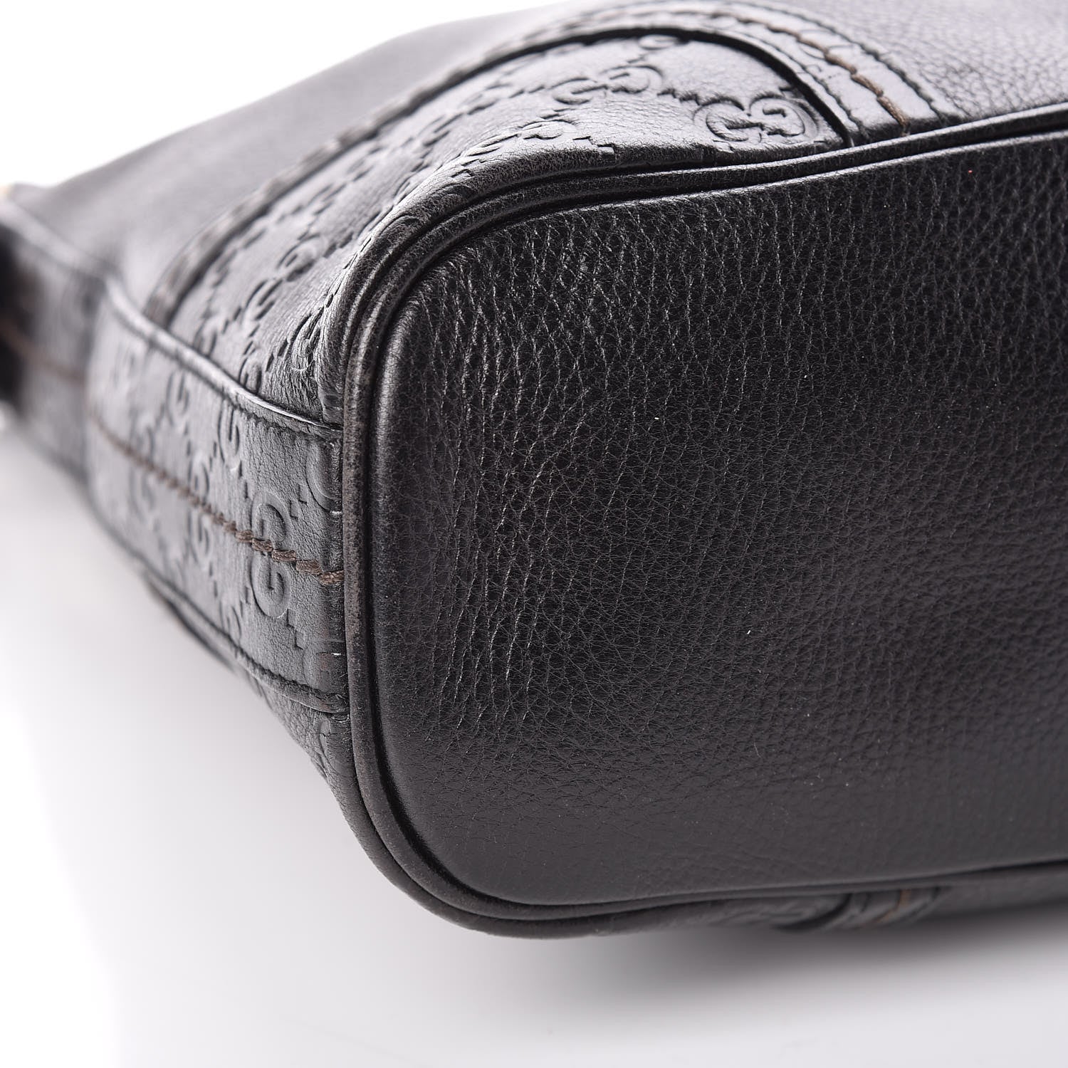 Gucci Pebbled Calfskin Guccissima Trim Medium Signoria Hobo Black 16 of 17