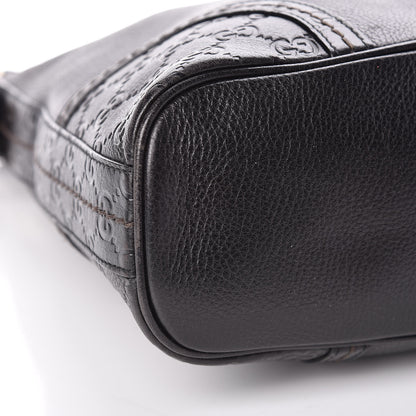 Gucci Pebbled Calfskin Guccissima Trim Medium Signoria Hobo Black 16 of 17