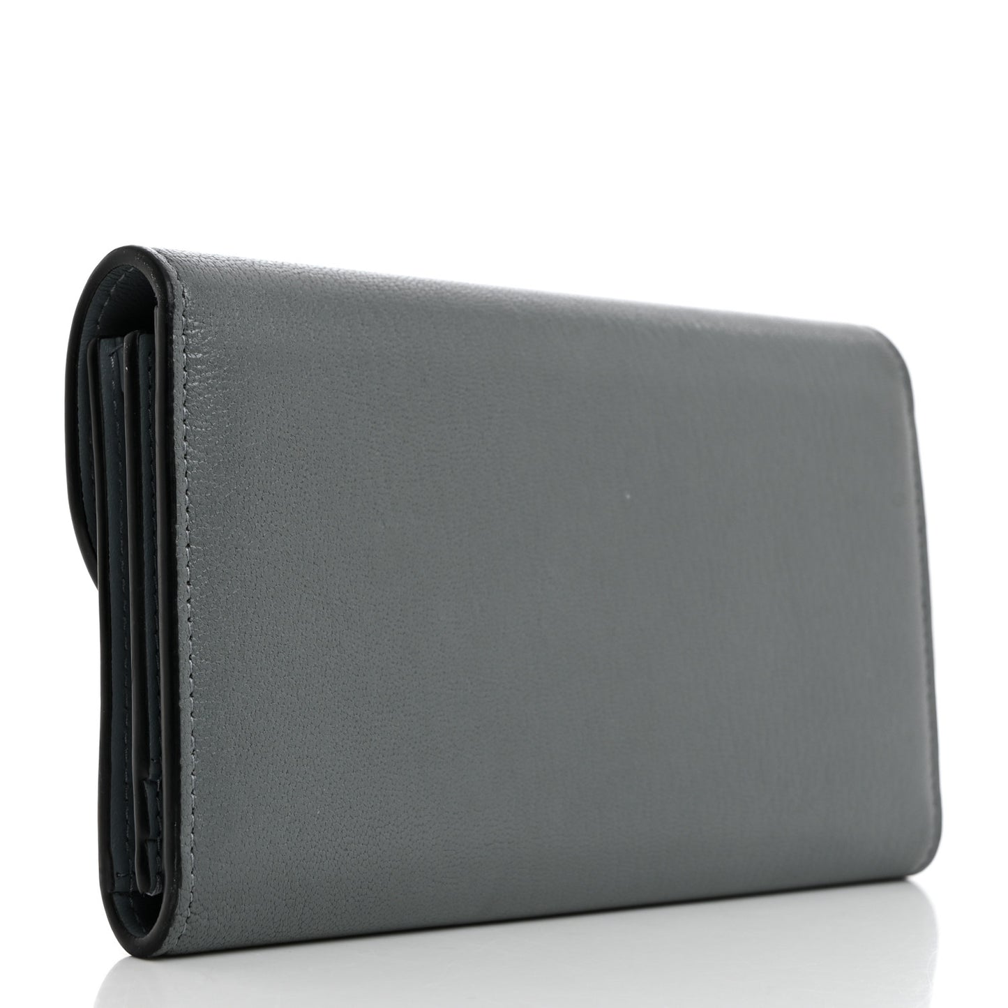 Goatskin Saddle Wallet Grey Stone