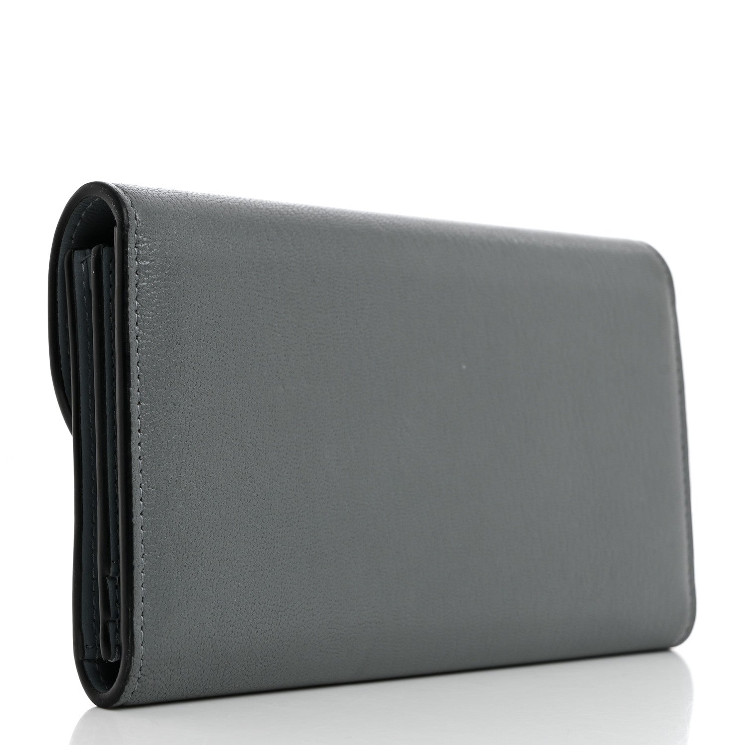 Christian Dior Goatskin Saddle Wallet Grey Stone 3 of 7