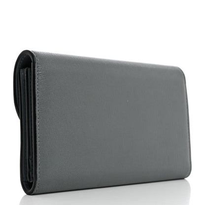 Christian Dior Goatskin Saddle Wallet Grey Stone 3 of 7