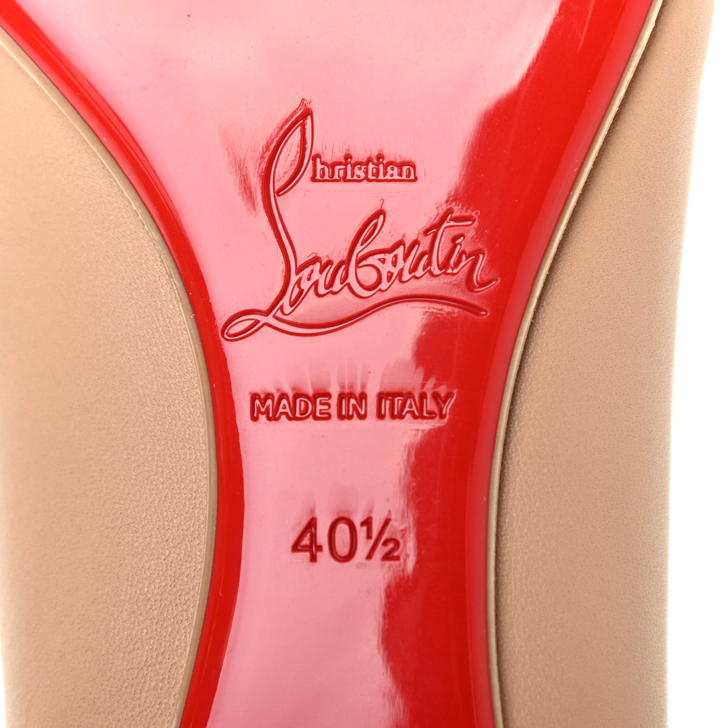 Christian Louboutin Shiny Nappa Ballalla Flats 40.5 Nude 6 of 7