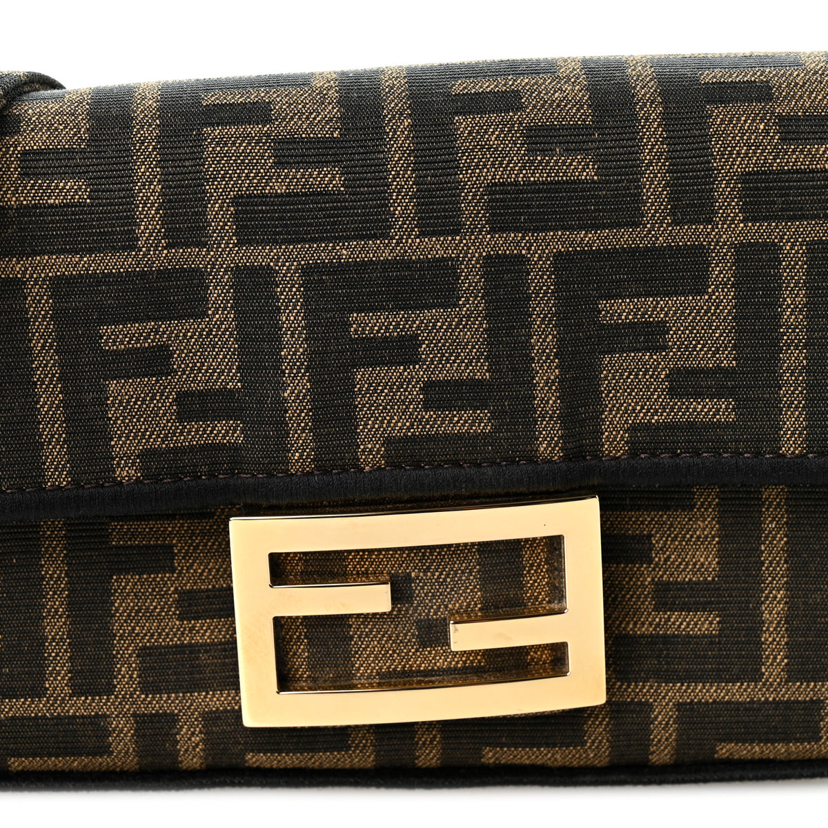 Fabric Jacquard FF 1974 Mini Baguette Tobacco Moro Black