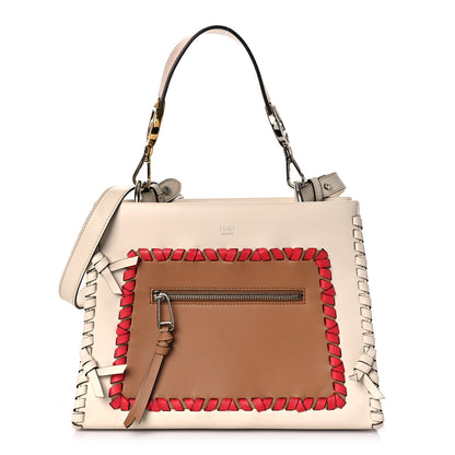 Fendi Vitello Century F is Fendi Whipstitch Bi-Color Small Runaway Satchel Camelia Orzo Multicolor 1 of 9
