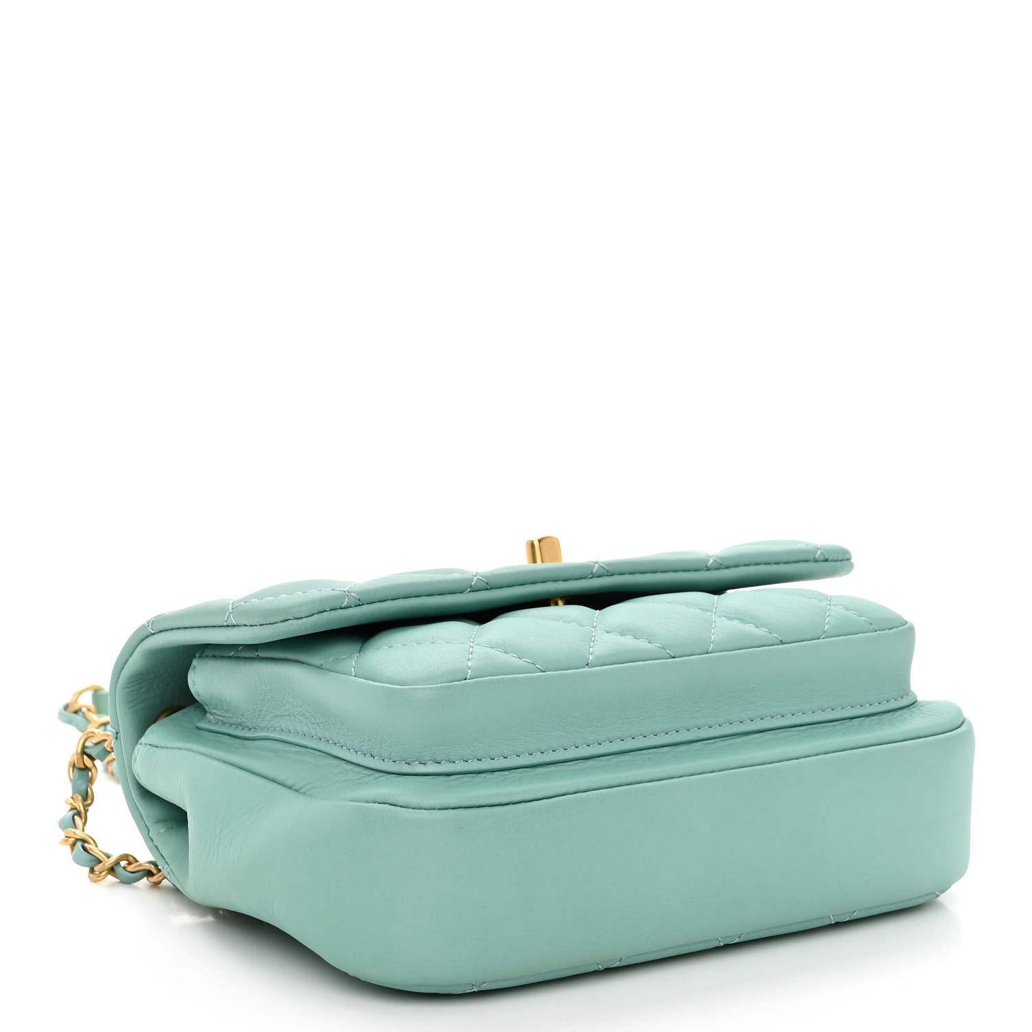 Chanel Calfskin Quilted Top Handle Flap Light Blue 4 of 10
