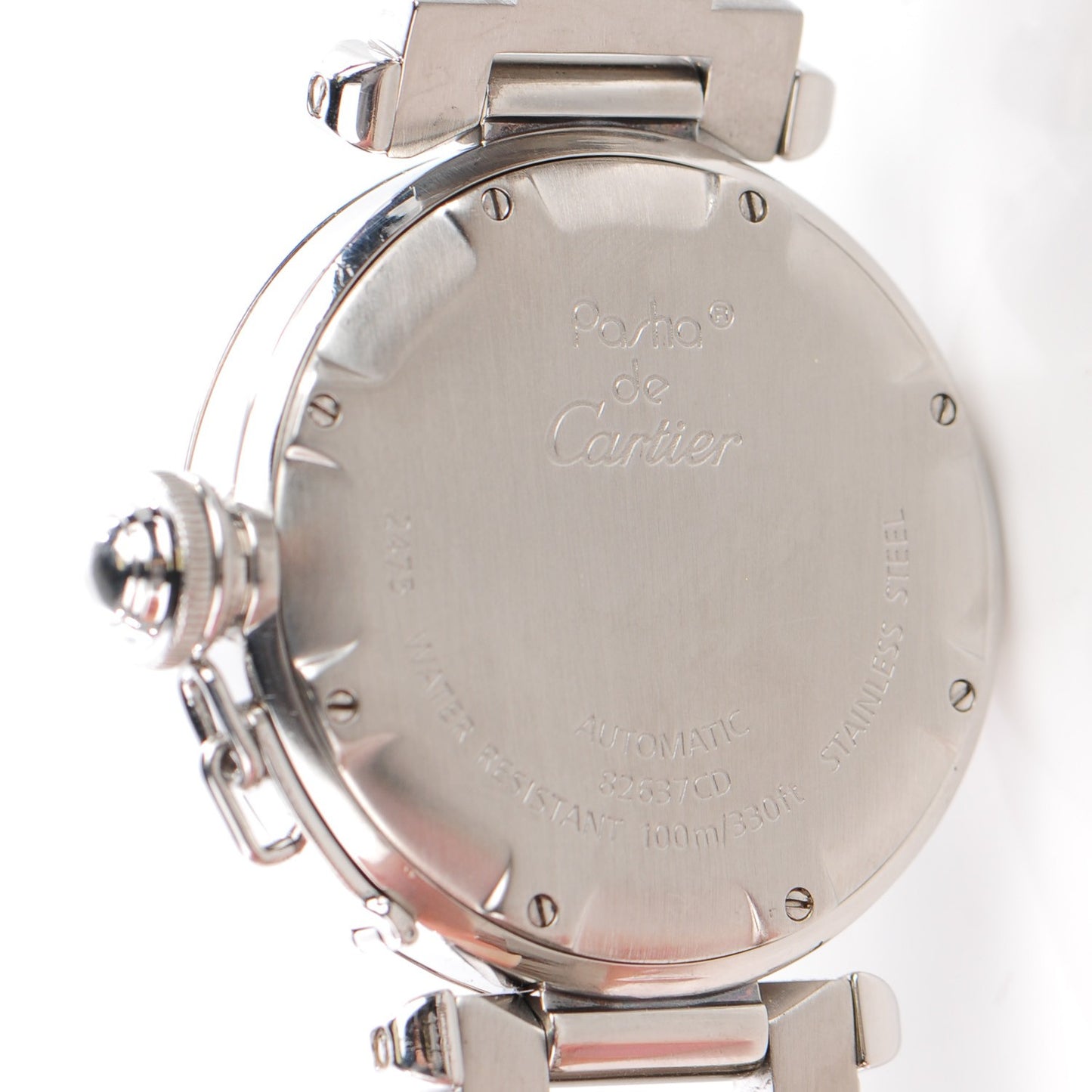 Stainless Steel Diamond Pave Bezel 35mm Pasha C Big Date Automatic Watch