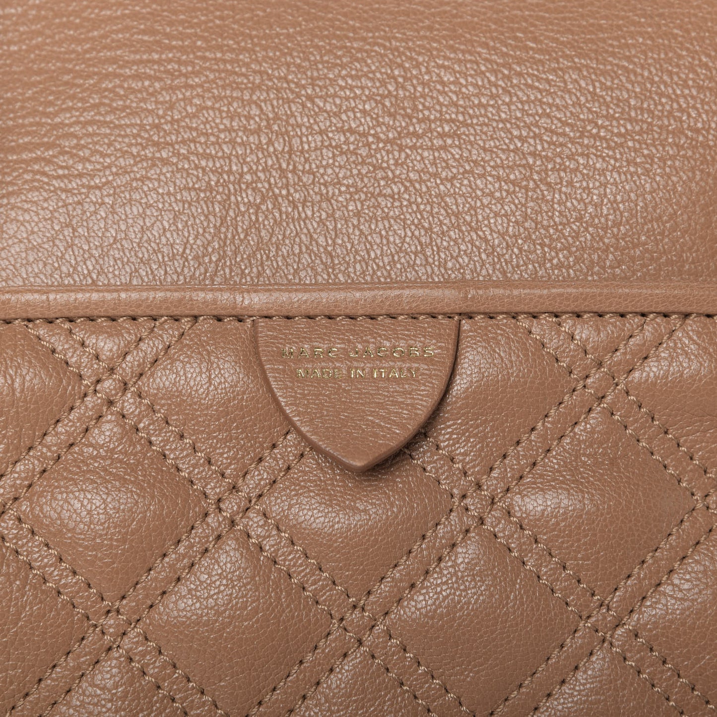 Calfskin Quilted Flap Shoulder Bag Taupe