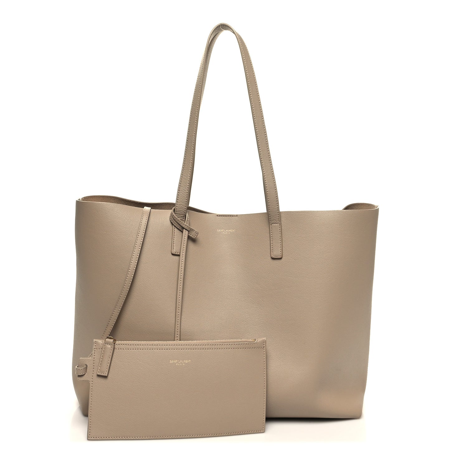 Calfskin Large Shopping Tote Dark Beige