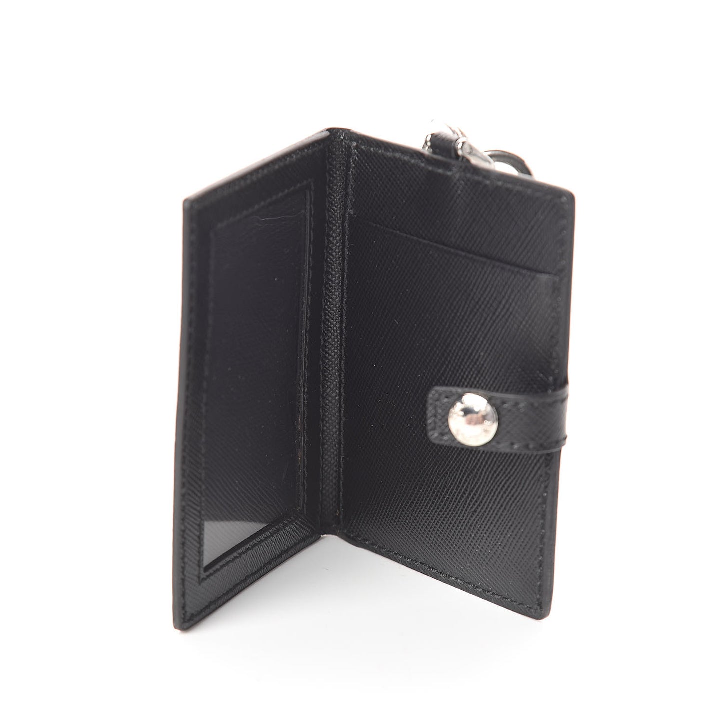 Saffiano Card Case Key Ring Black