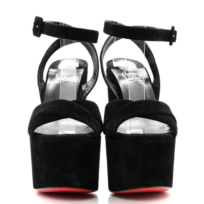 Christian Louboutin Velvet Super Yaz 160 Sandals 37.5 Black 2 of 11