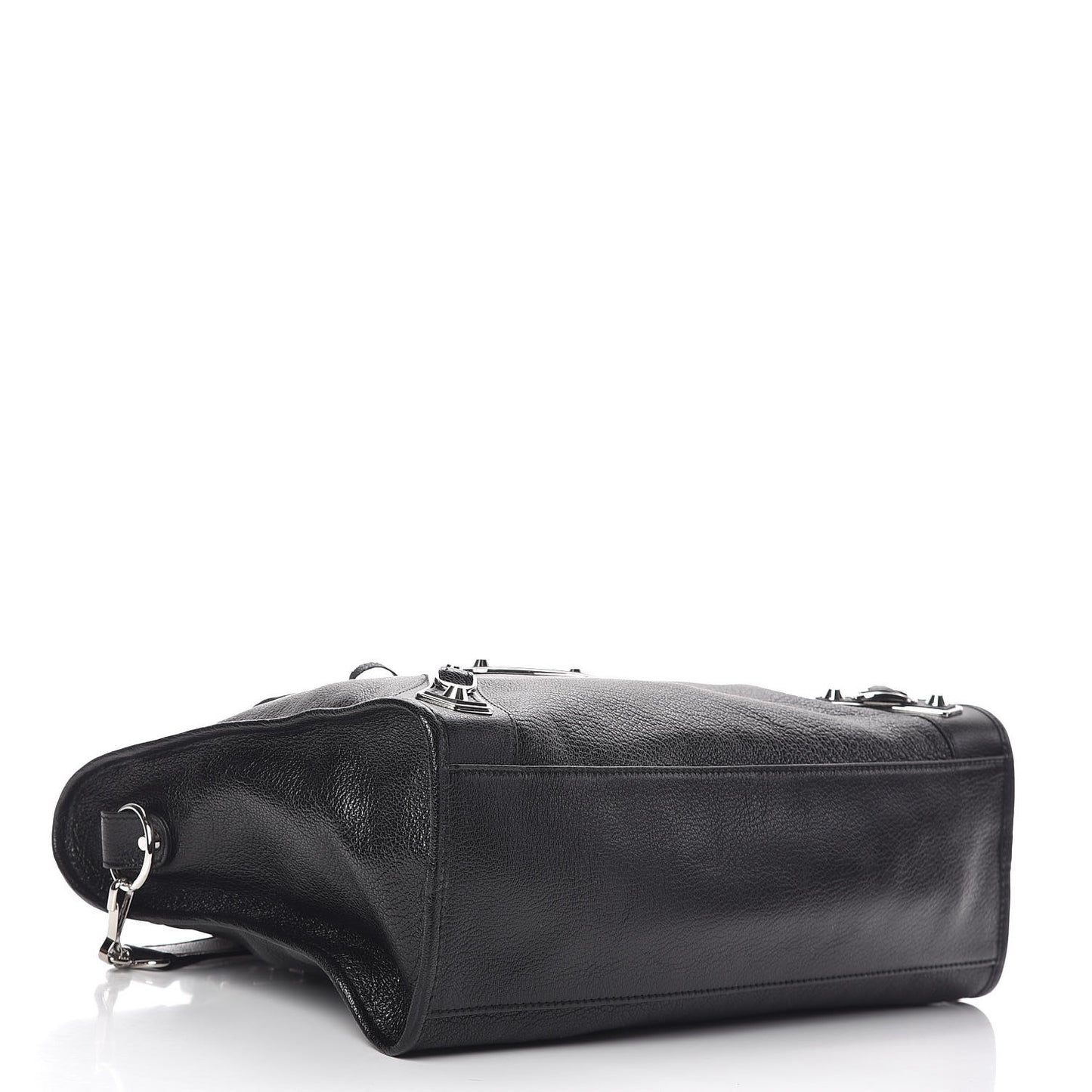 Chevre Silver Metallic Edge Hardware City Black