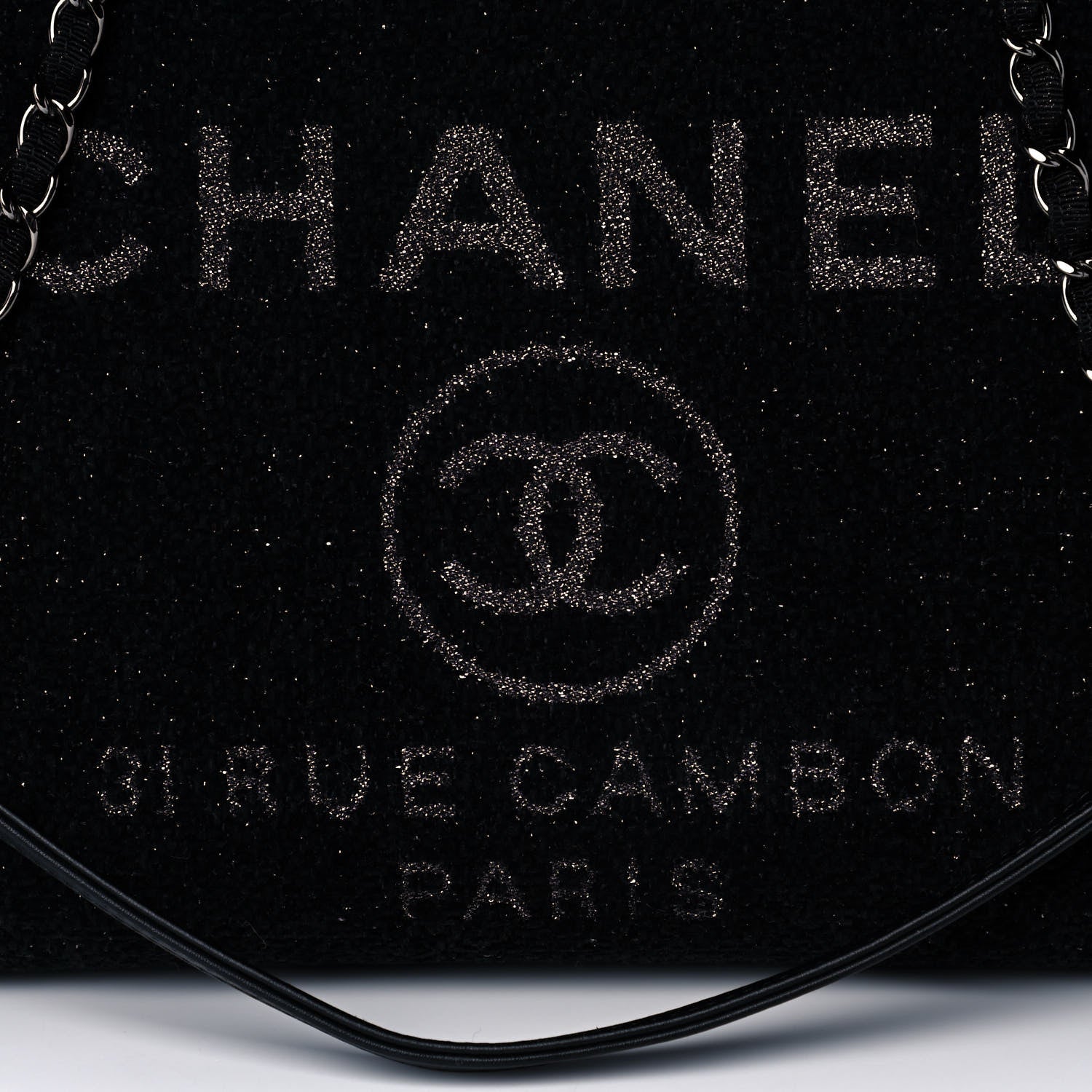 Chanel Lurex Boucle Small Deauville Tote Black 8 of 12
